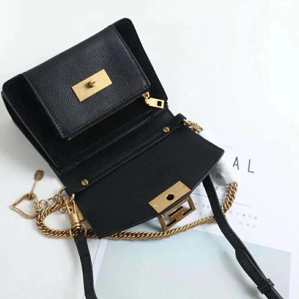 Givenchy Two-Toned Medium GV3 Bag Leather and Suede for Women in Black Givenchy Two-Toned Medium GV3 Bag Leather and Suede for Women in Black