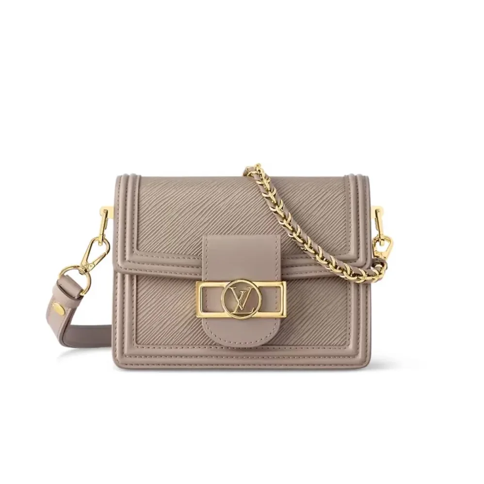 Louis Vuitton Mini Dauphine Brown Bag - 7.9 Inches / Louis Vuitton Mini Dauphine Brown Bag - 7.9 Inches /