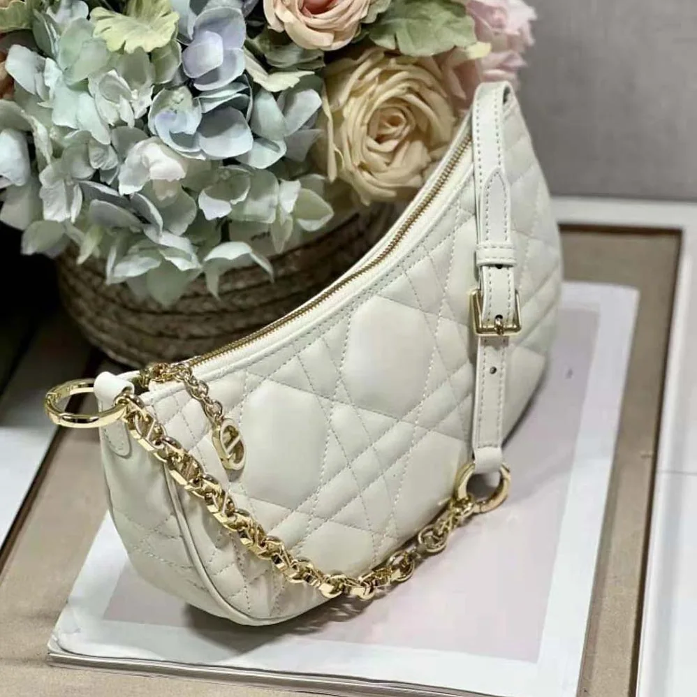Dior CD Lounge Bag Latte Supple Macrocannage Lambskin for Women Dior CD Lounge Bag Latte Supple Macrocannage Lambskin for Women