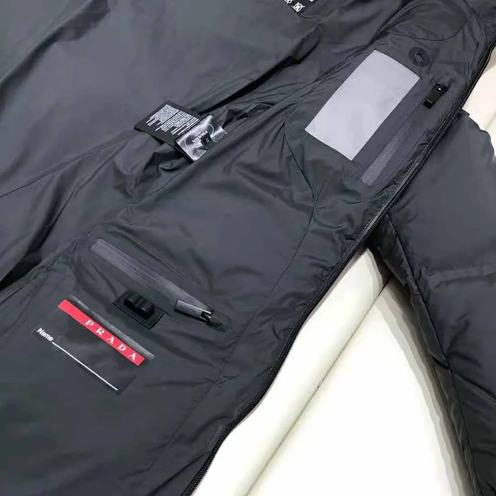 Prada Light Polyester Hooded Puffer Coat for Women