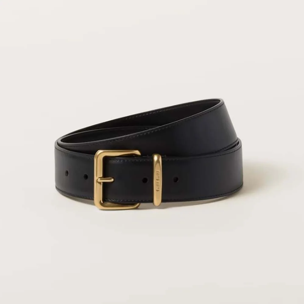 Miu Miu Leather Belt with Laser for Women in engraved Logo