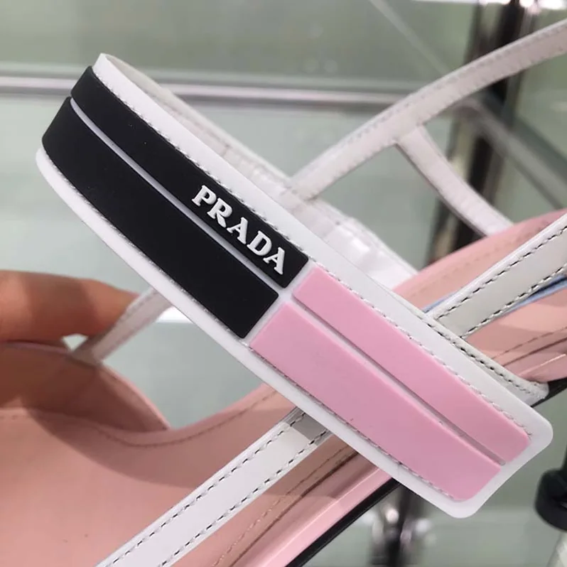 Prada Two-Tone Leather Slingbacks Shoes Pink for Women Prada Two-Tone Leather Slingbacks Shoes Pink for Women