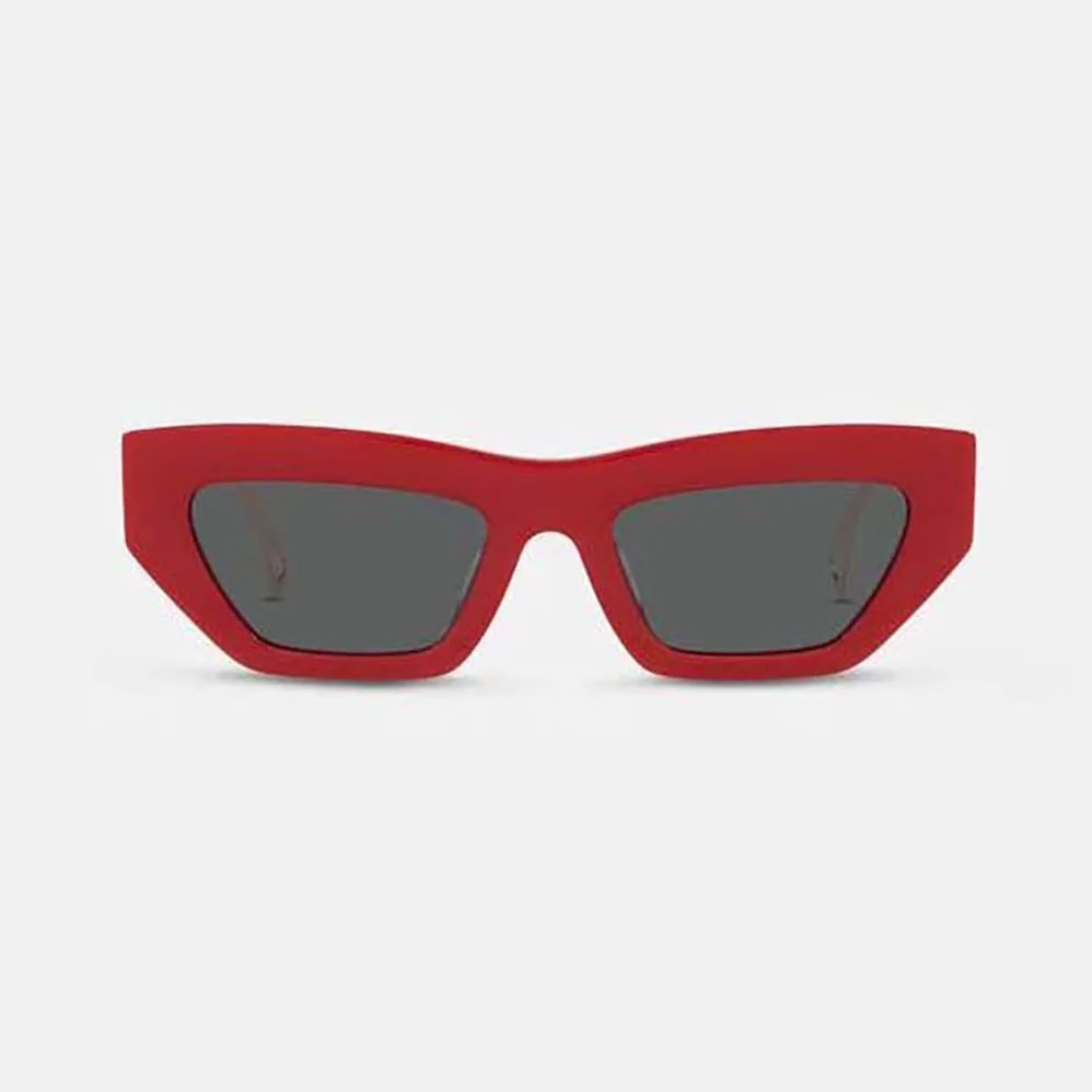 Versace 90s Vintage Logo Cat-Eye Sunglasses for Women in Red