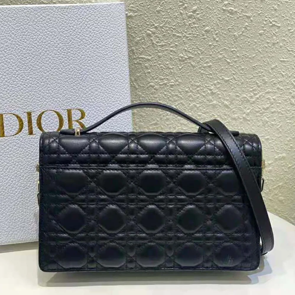 Dior Miss Dior Top Handle Bag Black Cannage Lambskin for Women Dior Miss Dior Top Handle Bag Black Cannage Lambskin for Women