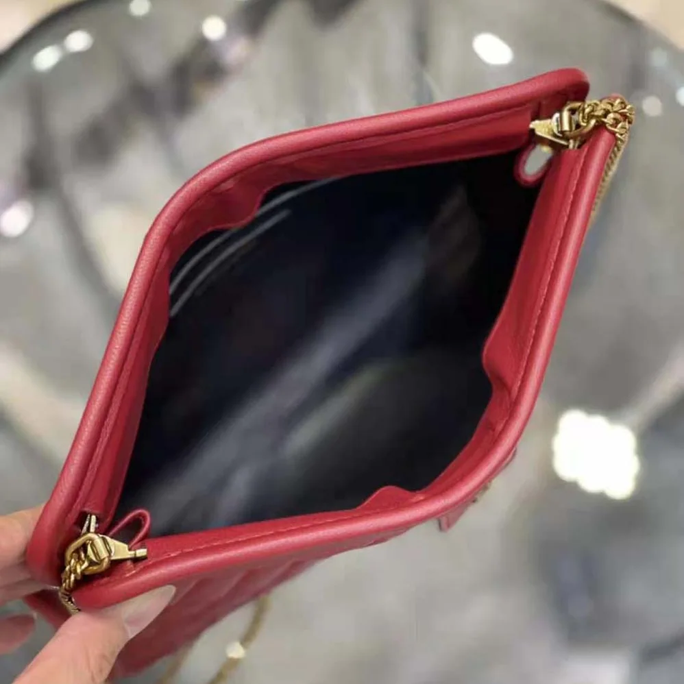 Saint Laurent YSL Victoire Baby Clutch in Leather for Women in Red