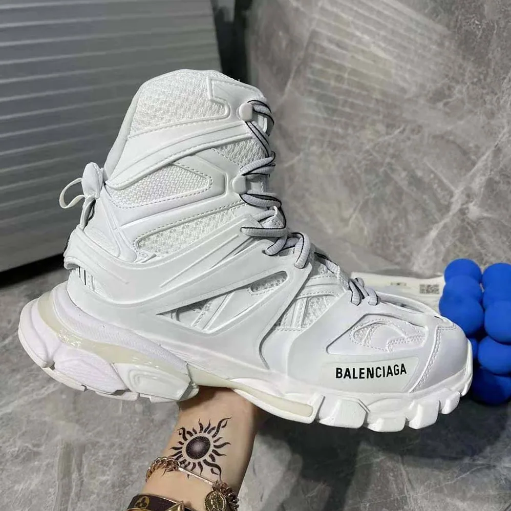 Balenciaga Track Hike Sneaker in White Mesh and Nylon for Women Balenciaga Track Hike Sneaker in White Mesh and Nylon for Women