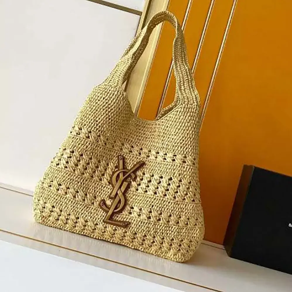 Saint Laurent YSL Icare Medium in Raffia for Women