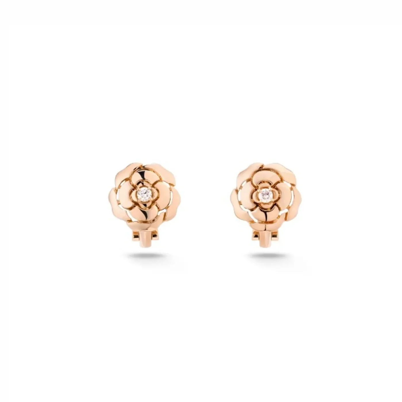Chanel Extrait De Camélia Earrings Rose Gold Chanel Extrait De Camélia Earrings Rose Gold