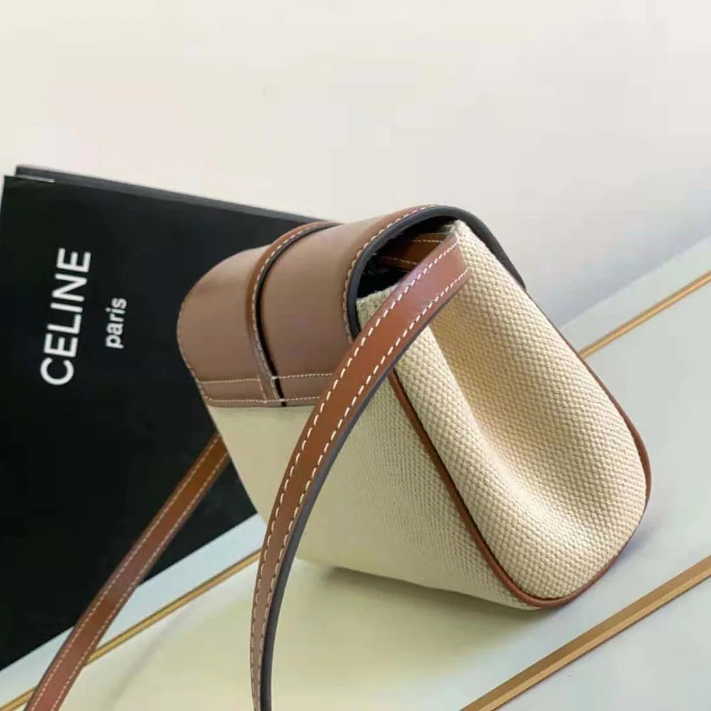 Celine Mini Soft 16 in Textile and Calfskin for Women in Beige