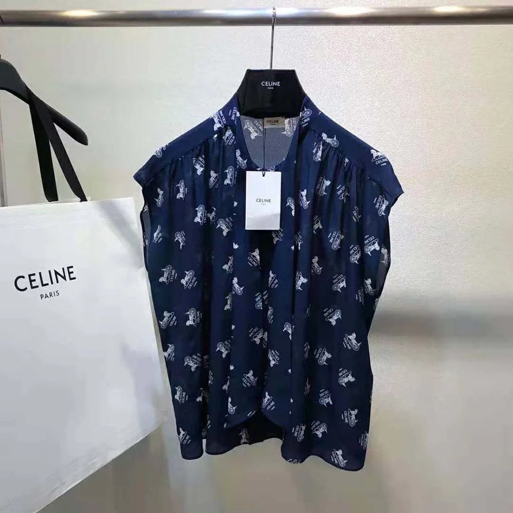Celine Lavalliere Blouse in Crepe DE Chine for Women Celine Lavalliere Blouse in Crepe DE Chine for Women