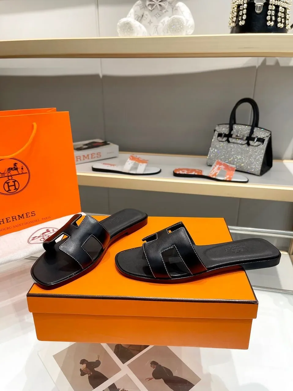 Hermes Oran Sandal Black , Shoes Hermes Oran Sandal Black , Shoes