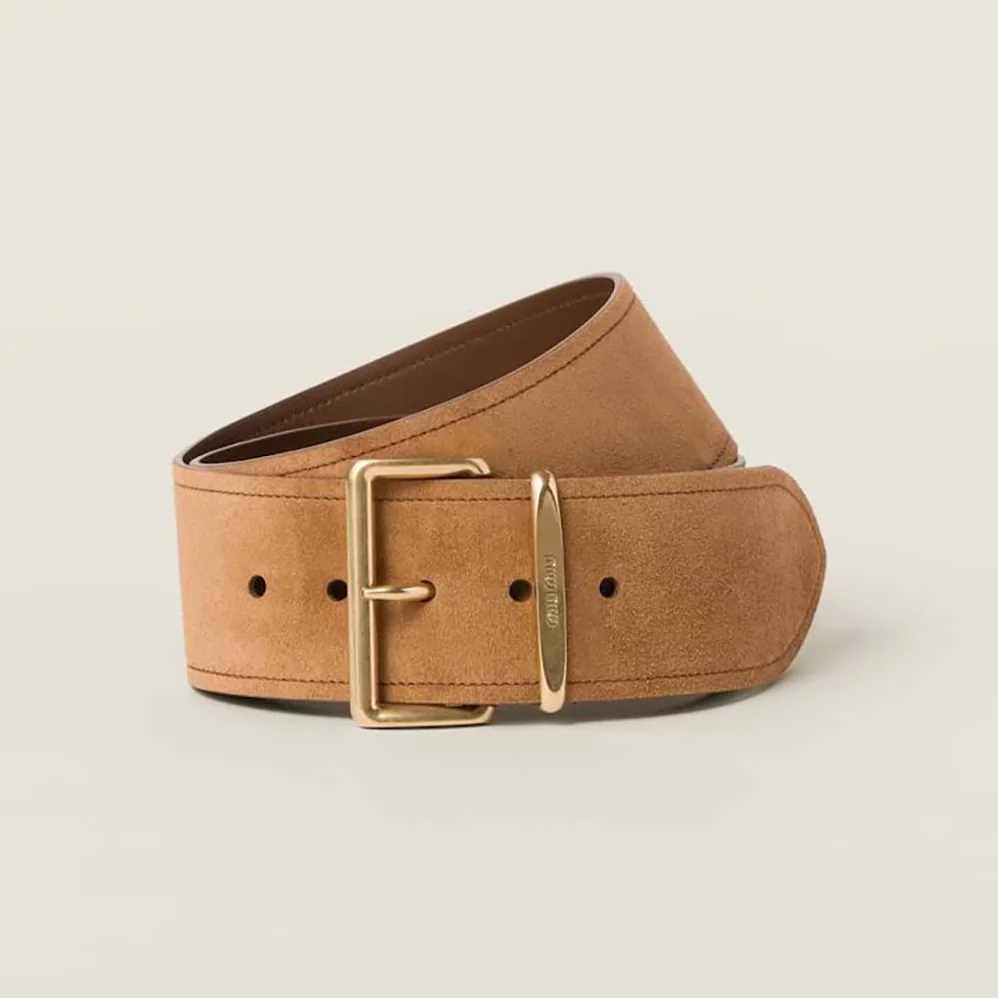 Miu Miu Suede Belt-Brown 5CC589_054_F0401 for Women Miu Miu Suede Belt-Brown 5CC589_054_F0401 for Women