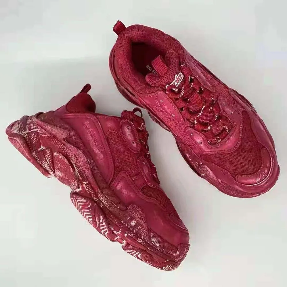 Balenciaga Triple S Faded Sneaker in Red for Women