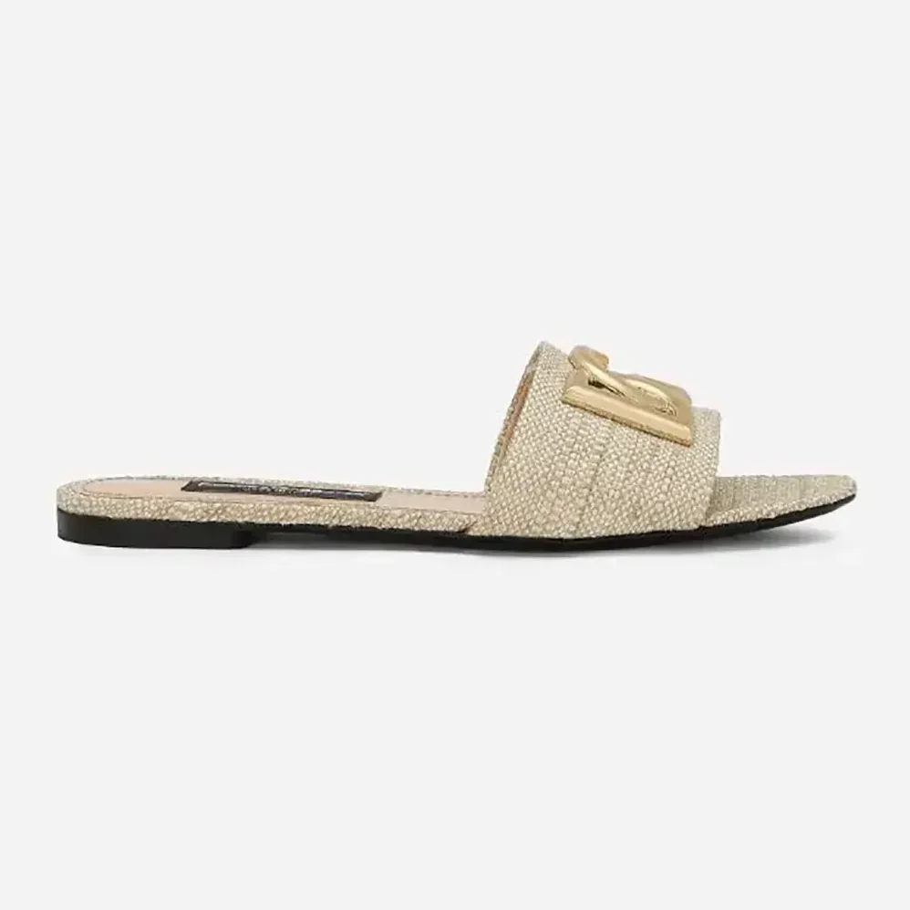 Dolce Gabbana D&G Raffia Sliders for Women