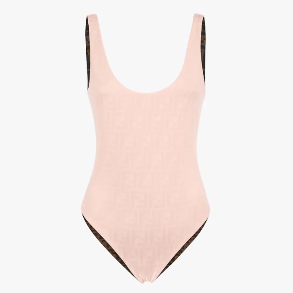 Fendi One-Piece Swimsuit Pink Lycra Swimsuit for Women Fendi One-Piece Swimsuit Pink Lycra Swimsuit for Women