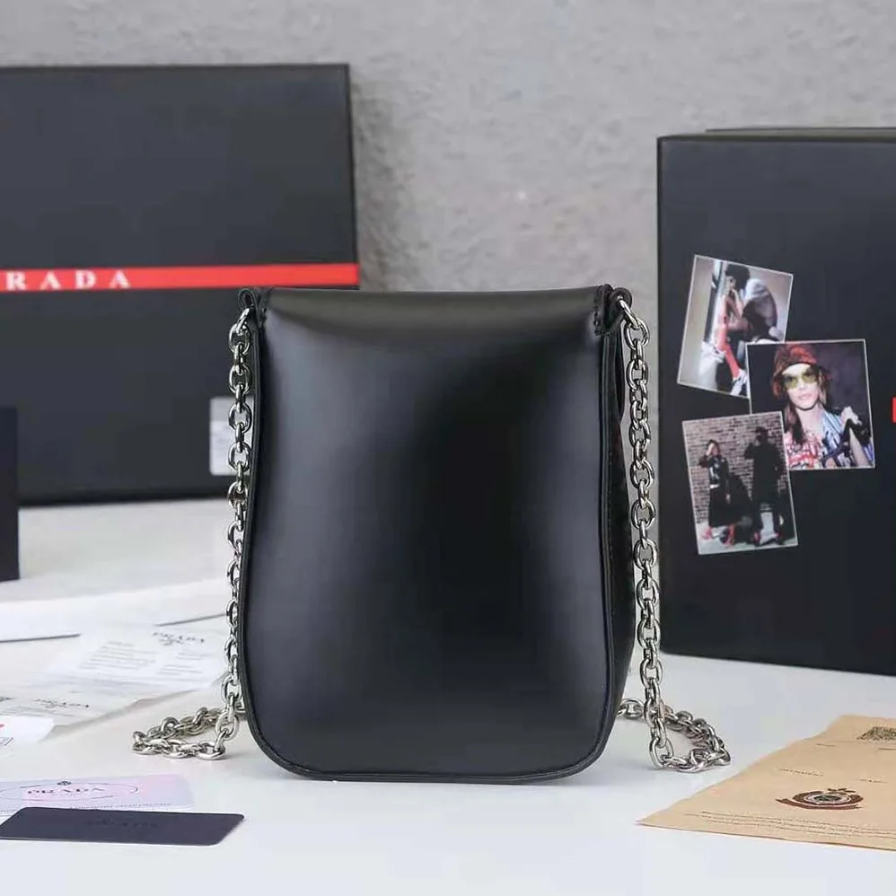 Prada Brushed Leather Mini-bag for Women in Black Prada Brushed Leather Mini-bag for Women in Black