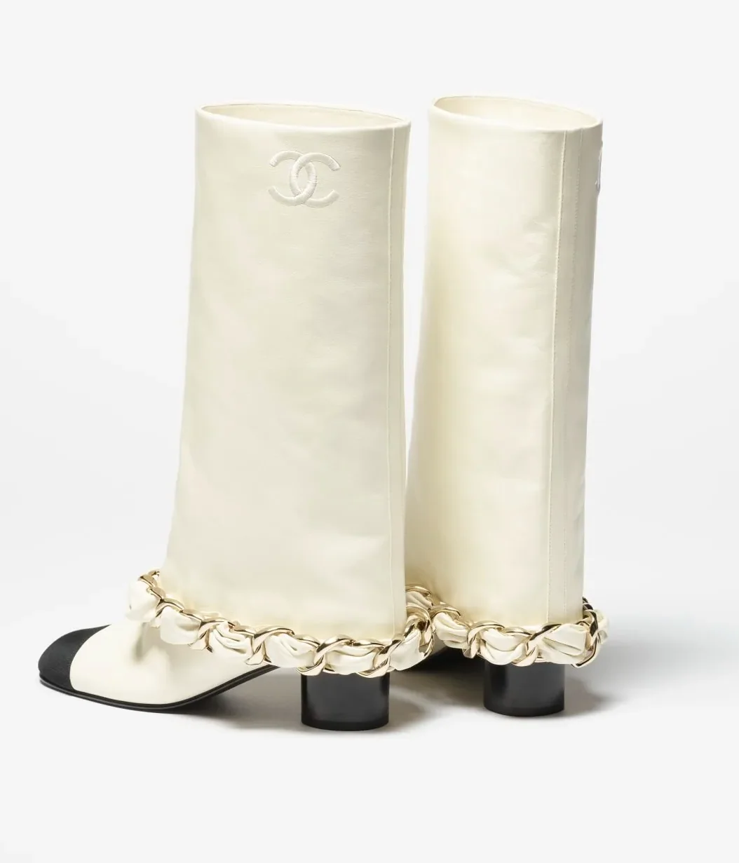 Chanel High Boots White --U3187 Chanel High Boots White --U3187