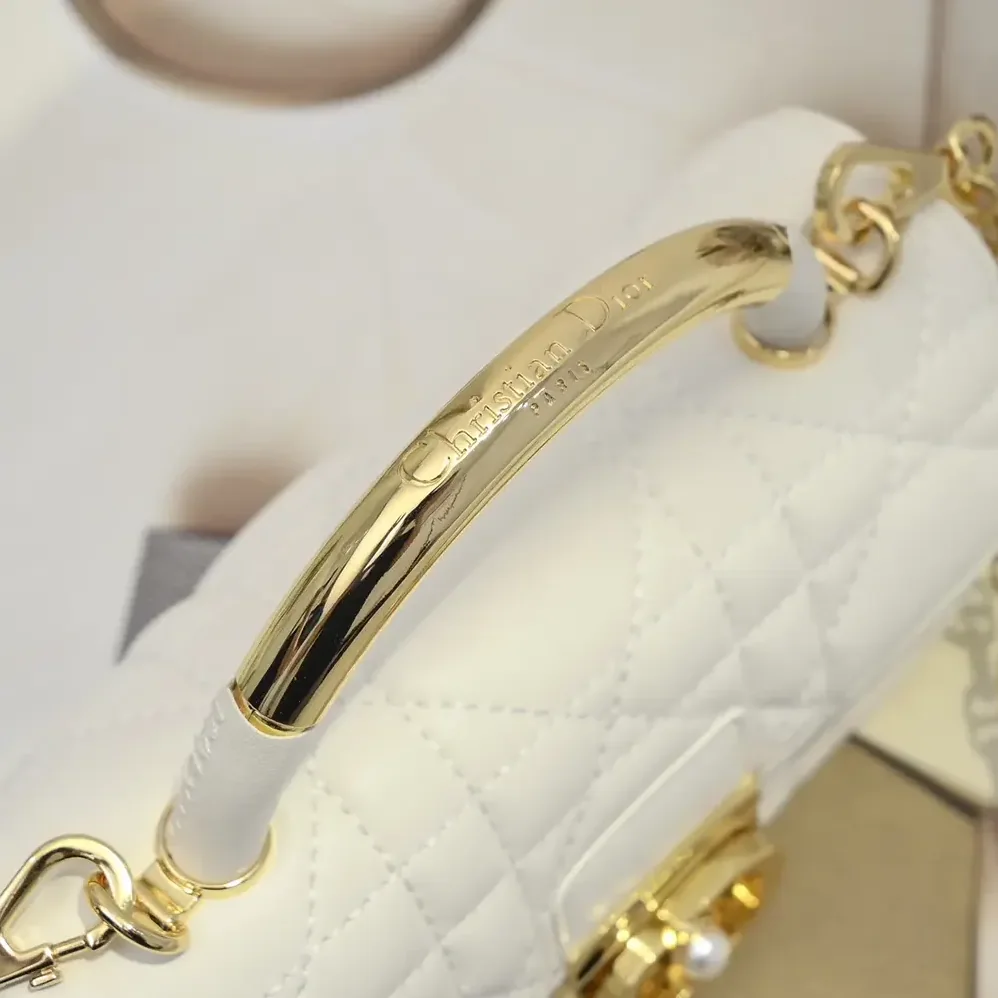 Dior Mini Dior Ange Bag Latte Macrocannage Calfskin for Women