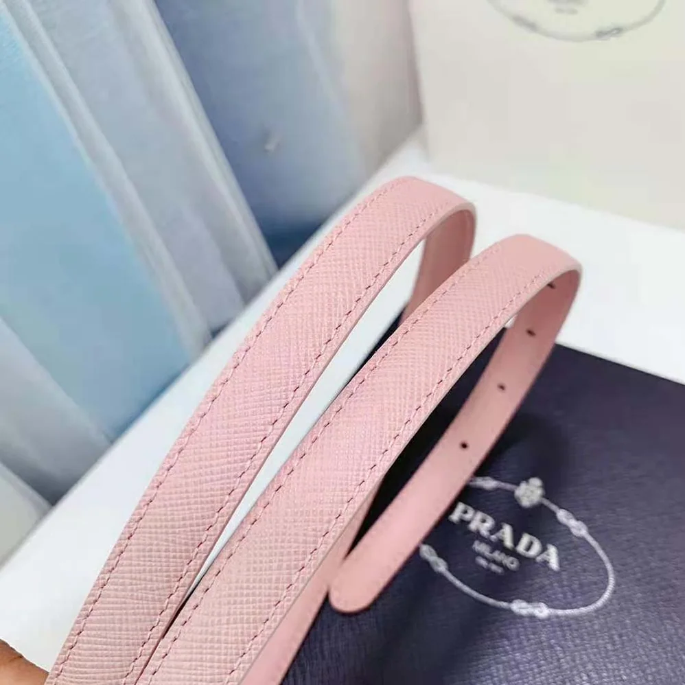 Prada Saffiano Leather Belt for Women in Pink