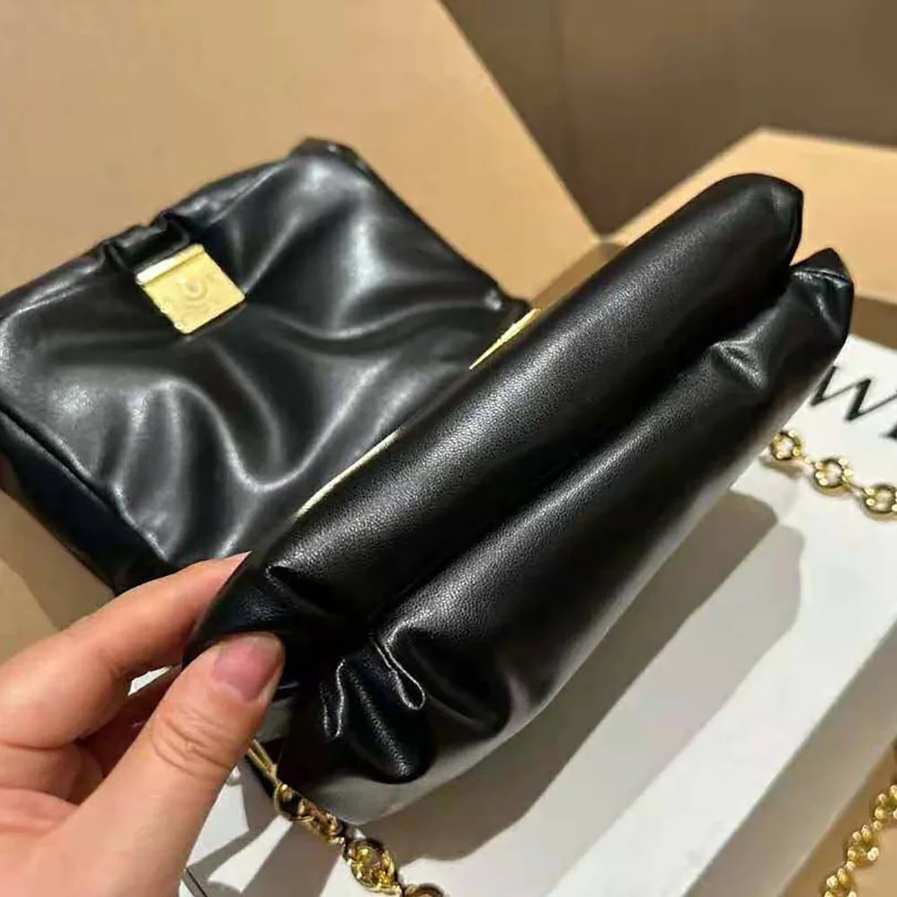 Loewe Puffer Goya Bag in Shiny Nappa Lambskin for Women in Black