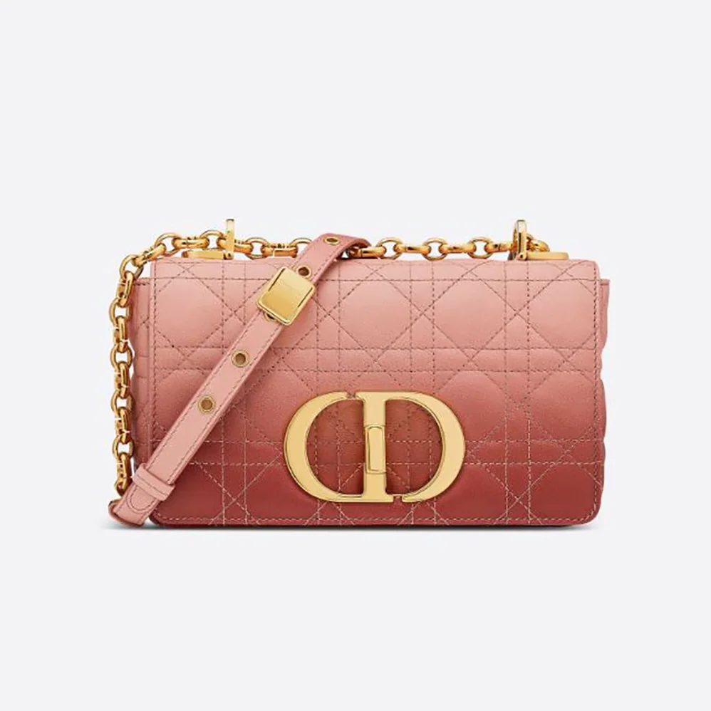 Dior Small Dior Caro Bag Pink Gradient Cannage Lambskin for Women