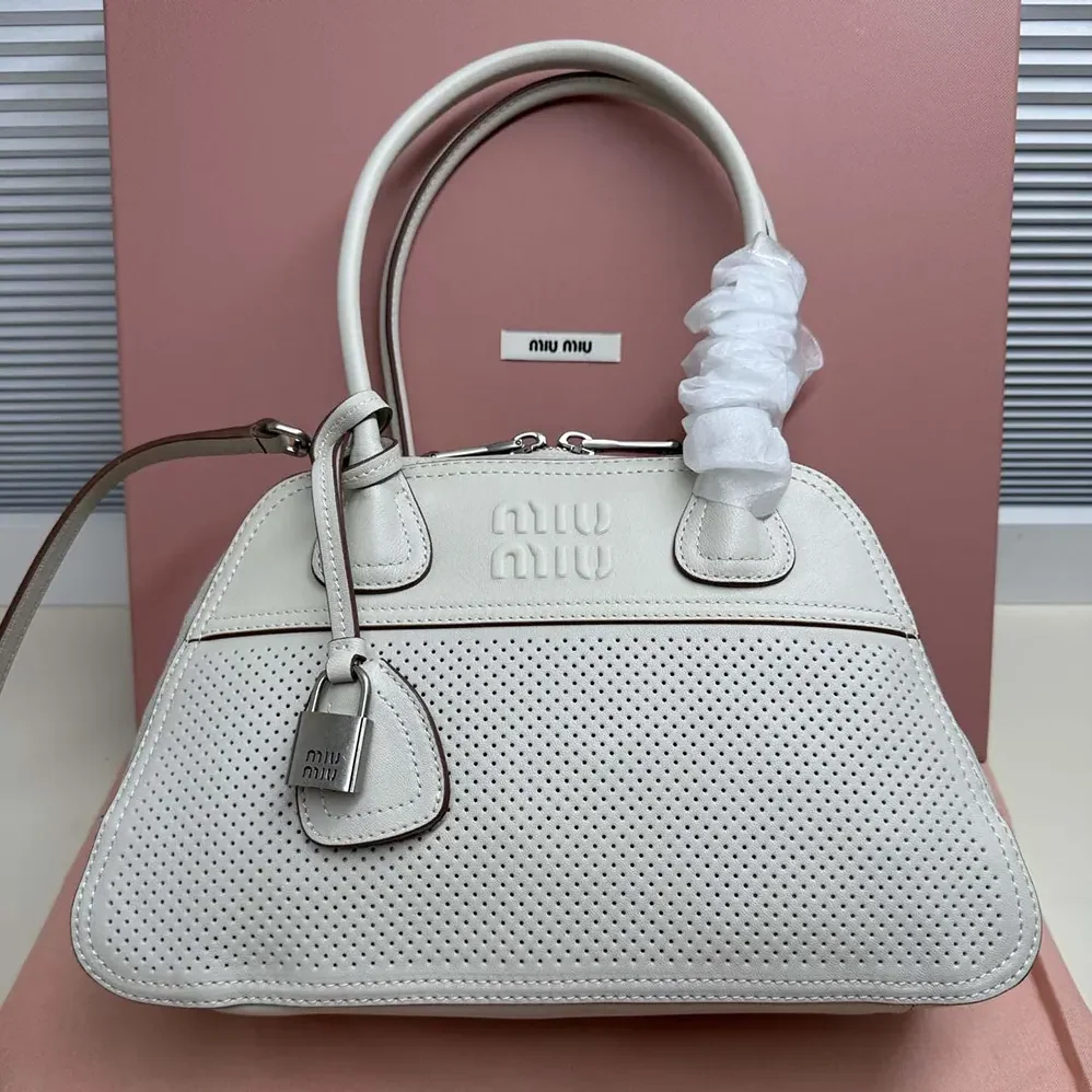 Miu Miu Vivant Leather Bag Chalk White for Women