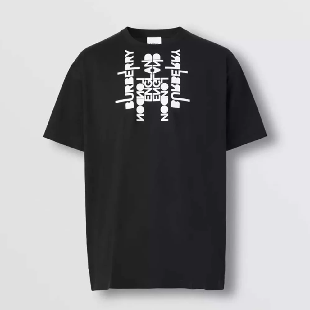 Burberry Logo Print Cotton Oversized T-shirt for Men in Black