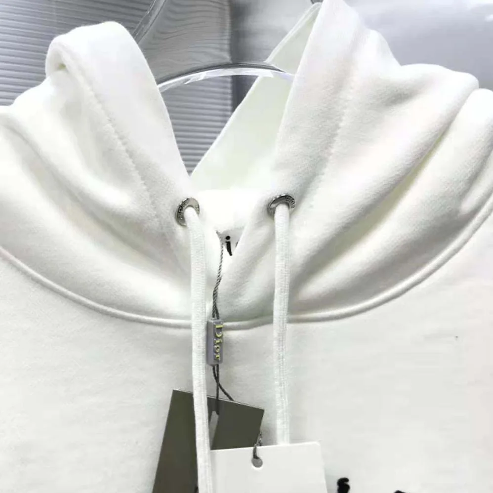 Dior Oversized Christian Dior Atelier Hooded Sweatshirt White Cotton Fleece for Women Dior Oversized Christian Dior Atelier Hooded Sweatshirt White Cotton Fleece for Women