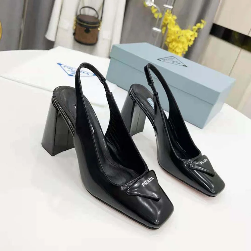Prada Patent Leather Sling for Women in Back Pumps