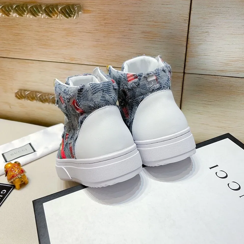 Gucci Basket Jean's High Top With Bee Sneaker Blue for Men Gucci Basket Jean's High Top With Bee Sneaker Blue for Men