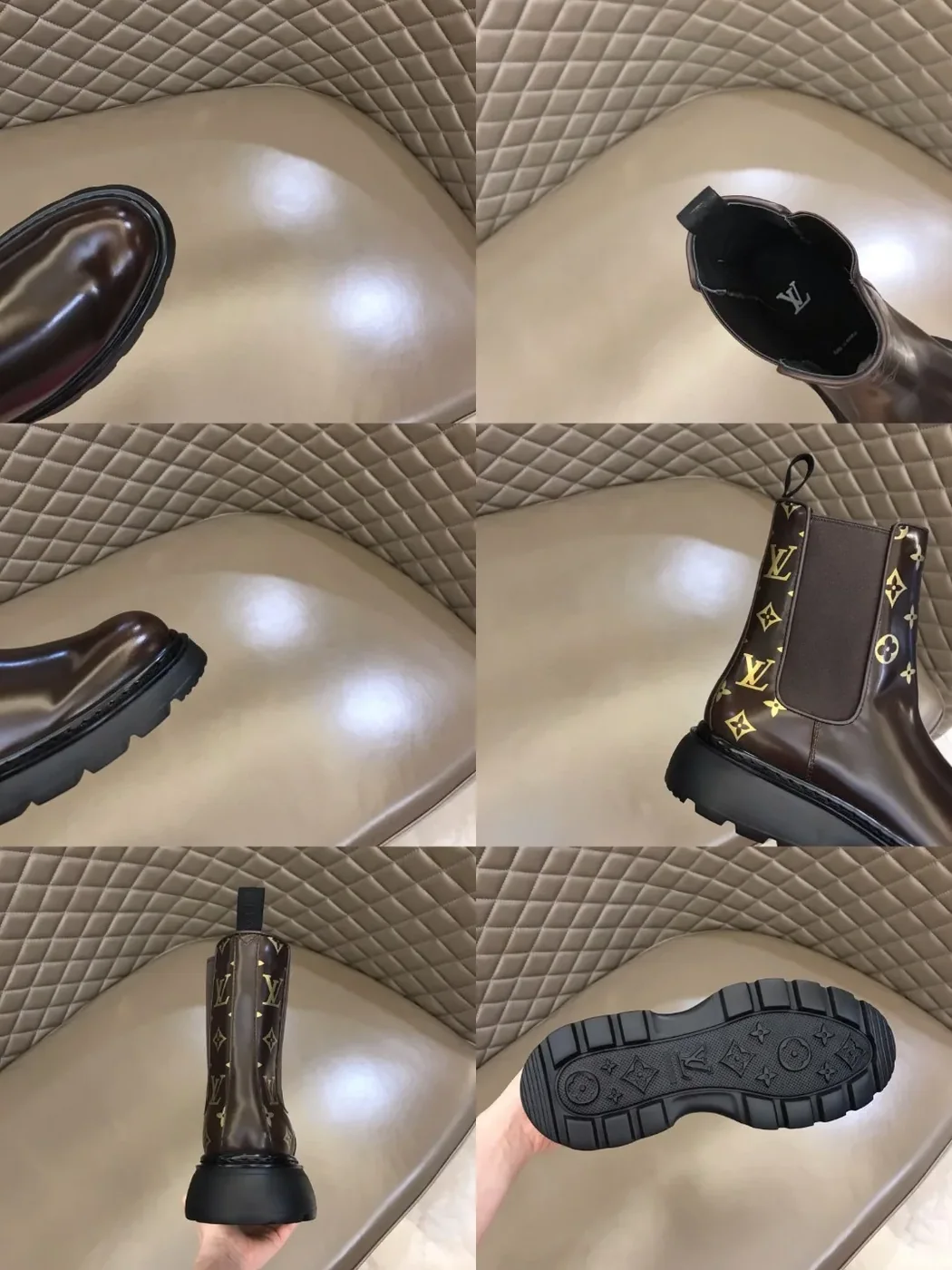 Louis Vuitton LV Bold Chelsea Boots Monogram Flower Brown 1A9FEI Louis Vuitton LV Bold Chelsea Boots Monogram Flower Brown 1A9FEI