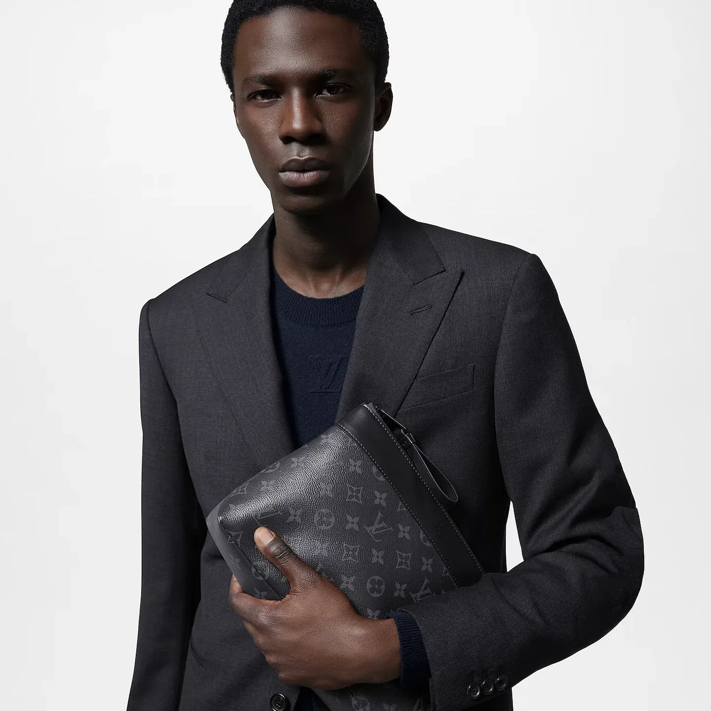 Louis Vuitton Pochette Voyage Souple Pouch / Black Monogram Eclipse Balck Hardware Louis Vuitton Pochette Voyage Souple Pouch / Black Monogram Eclipse Balck Hardware