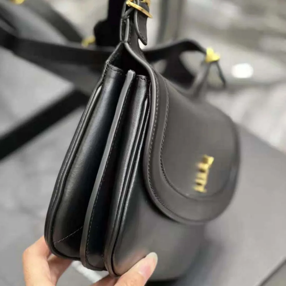 Saint Laurent YSL Charlie Medium Shoulder Bag in Smooth Leather for Women in Black Saint Laurent YSL Charlie Medium Shoulder Bag in Smooth Leather for Women in Black