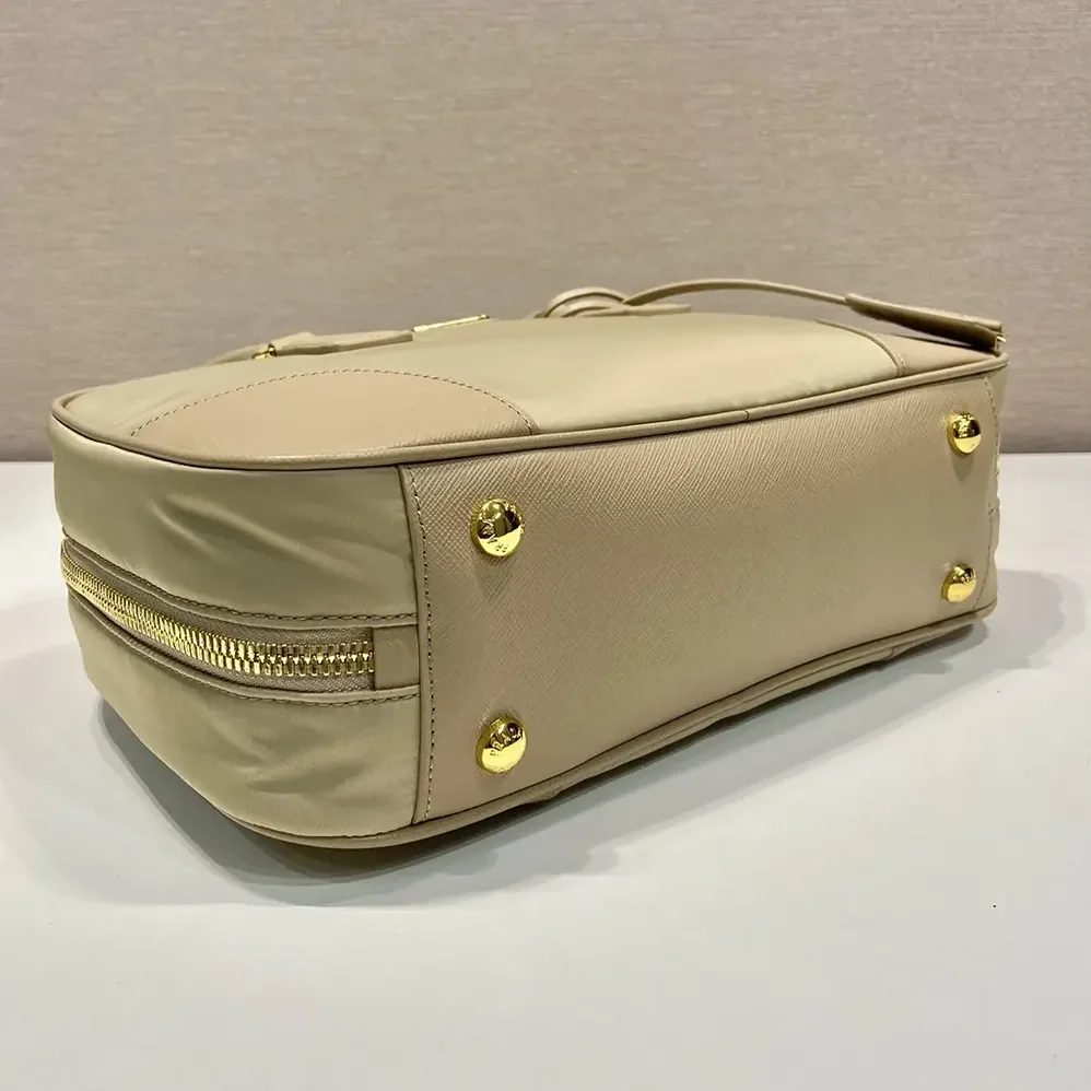 Prada Re-Edition 1978 Medium Re-Nylon and Saffiano Leather Two-handle Bag for Women in Sandy