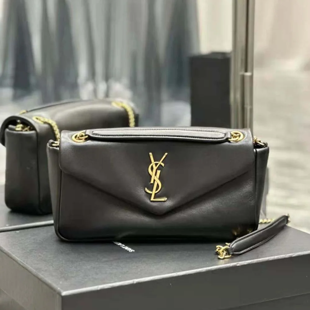 Saint Laurent YSL Calypso in Lambskin for Women in Black