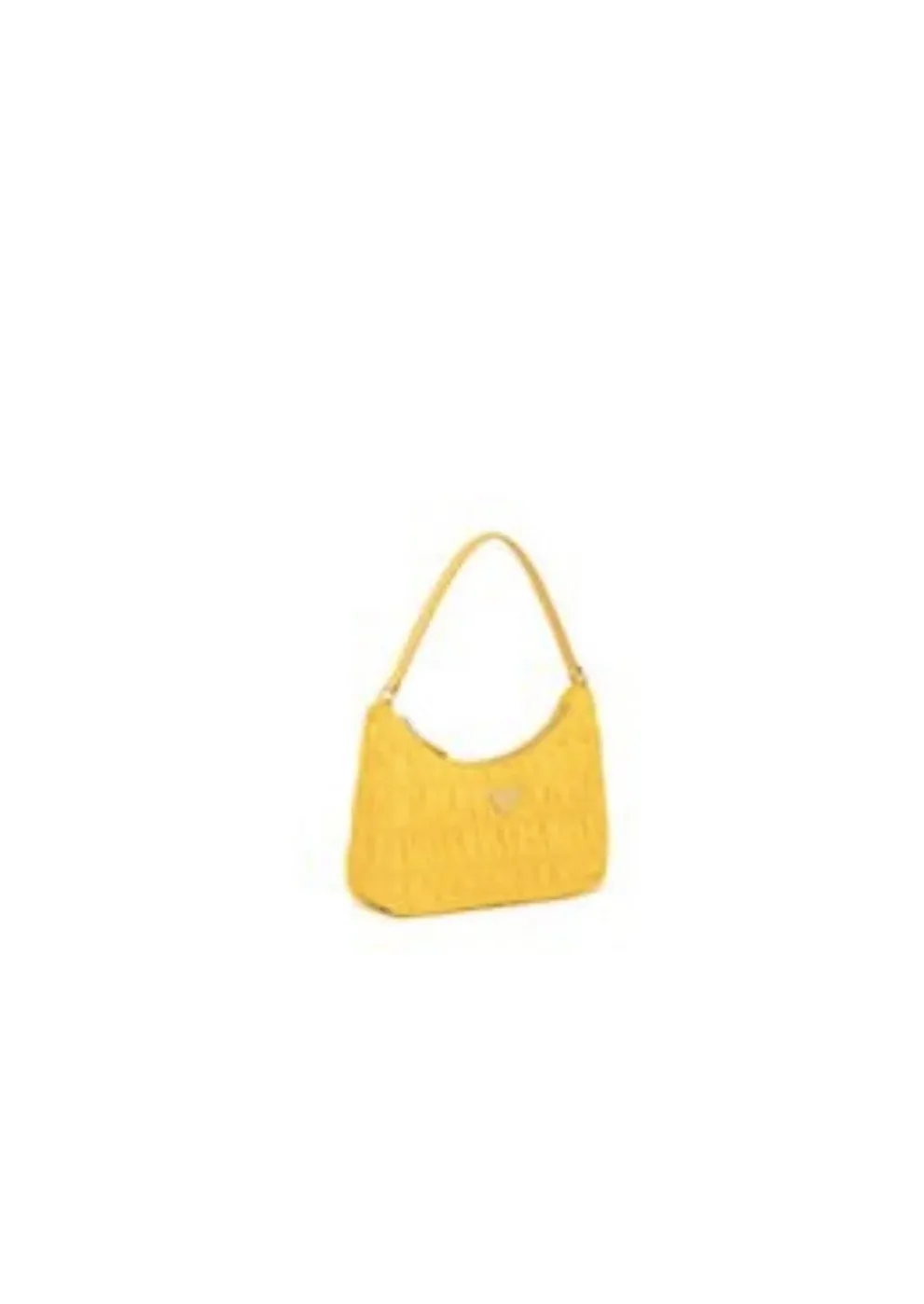 Prada Mini Bag Nylon and Saffiano Yellow in Nylon With Silver in tone