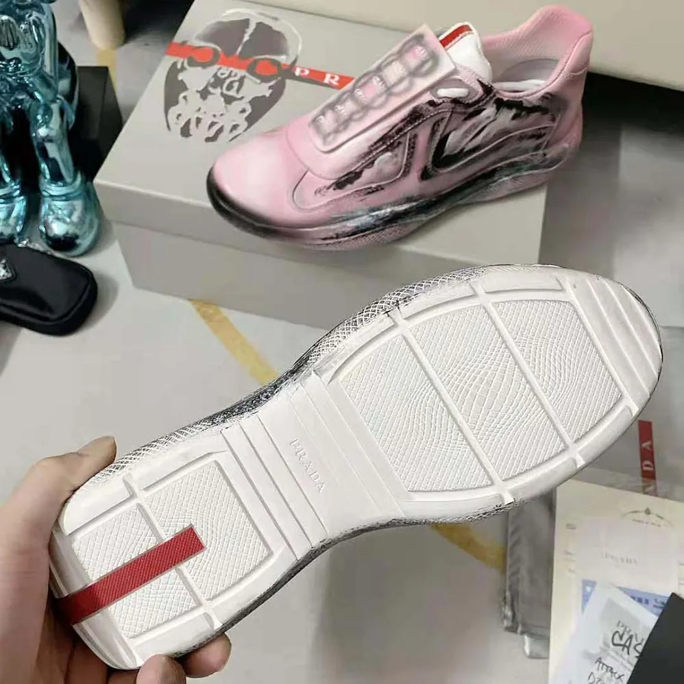 Prada Cass x Prada Americas Cup D3cay Sneakers for Unisex in Pink Prada Cass x Prada Americas Cup D3cay Sneakers for Unisex in Pink