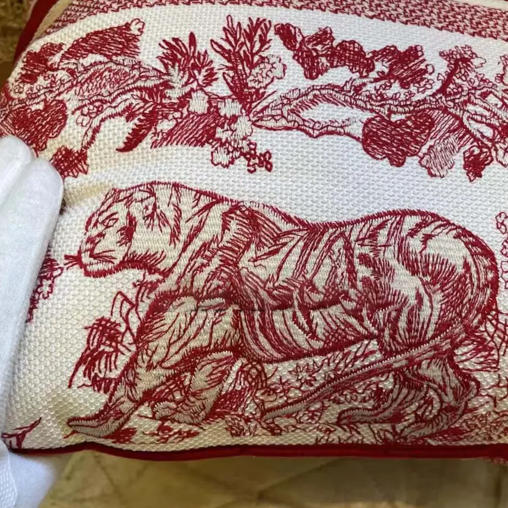 Dior Square Pillow Toile de Jouy Burgundy for Women Dior Square Pillow Toile de Jouy Burgundy for Women