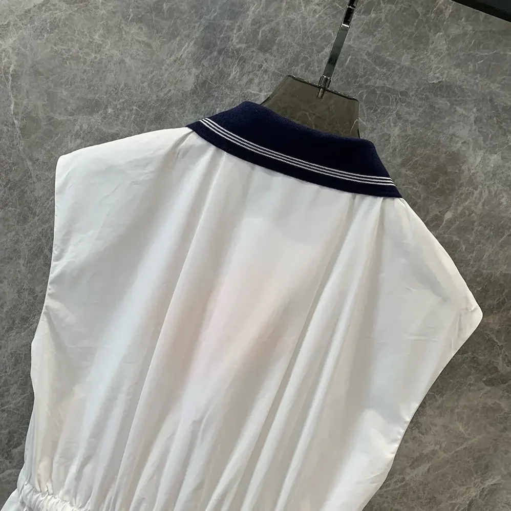 Miu Miu Poplin Midi for Women in dress with Embroidered Logo Miu Miu Poplin Midi for Women in dress with Embroidered Logo
