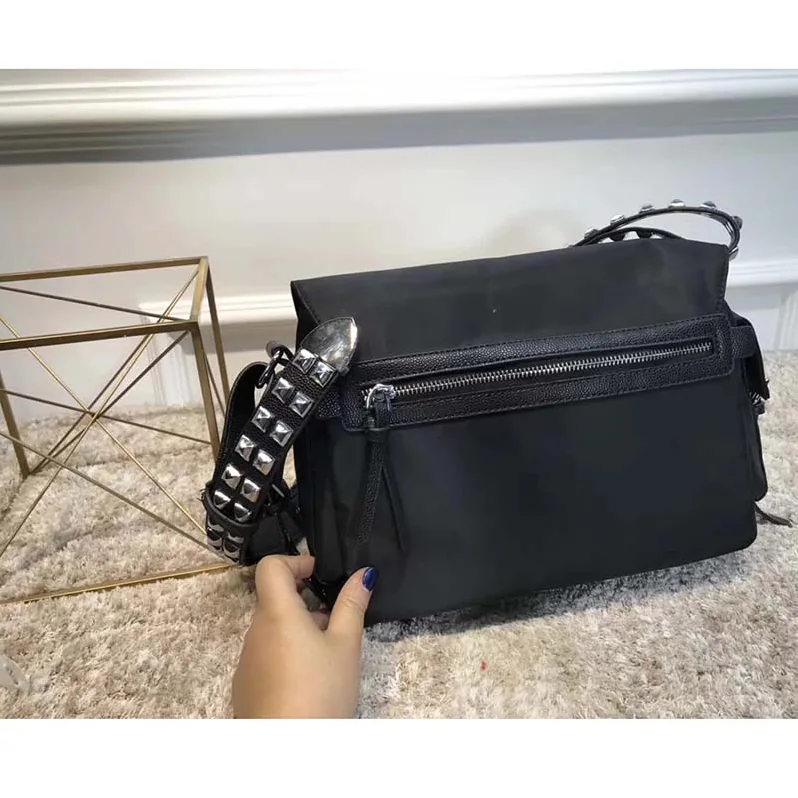 Prada Nylon Shoulder Bag with Calf Leather Trim in Black Prada Nylon Shoulder Bag with Calf Leather Trim in Black