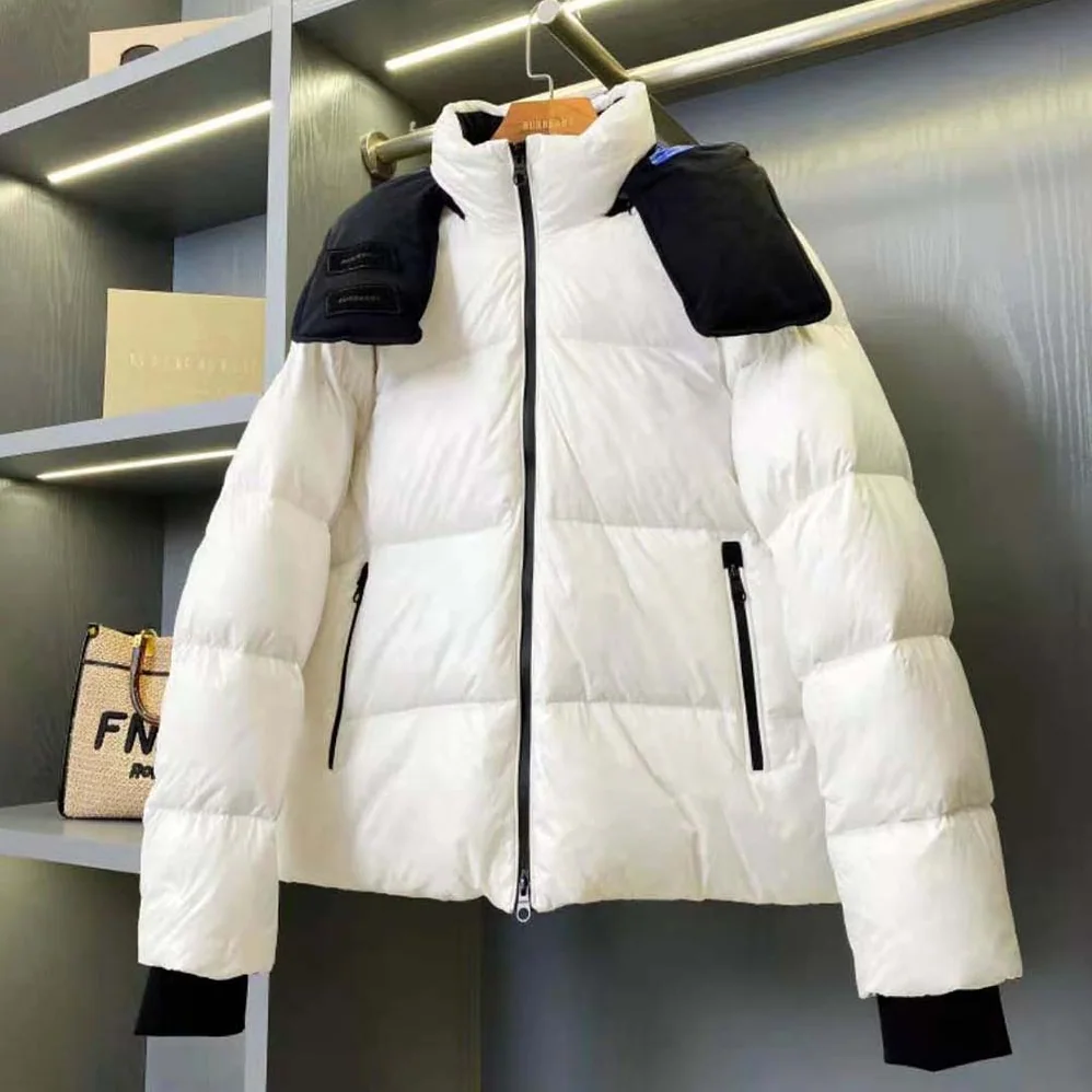 Burberry Detachable Hood Nylon Puffer Jacket for Women in White