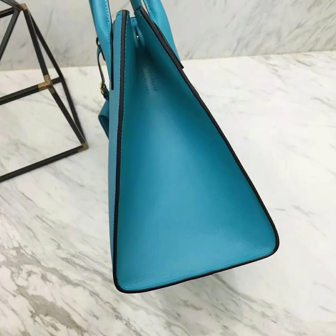 Prada Monochrome Handbag in Saffiano and Calf Leather in Aqua Prada Monochrome Handbag in Saffiano and Calf Leather in Aqua