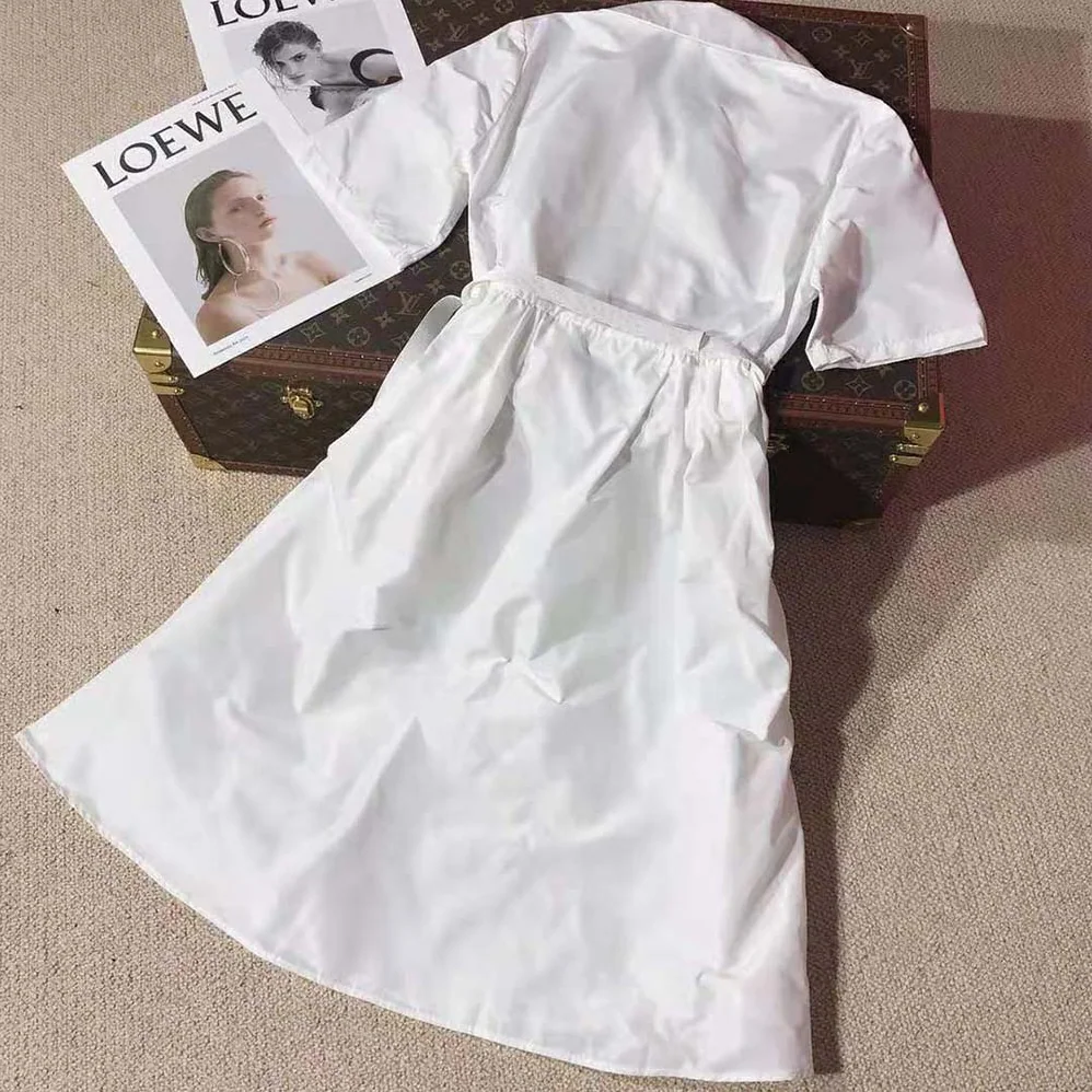 Prada Poplin Dress for Women in White Prada Poplin Dress for Women in White