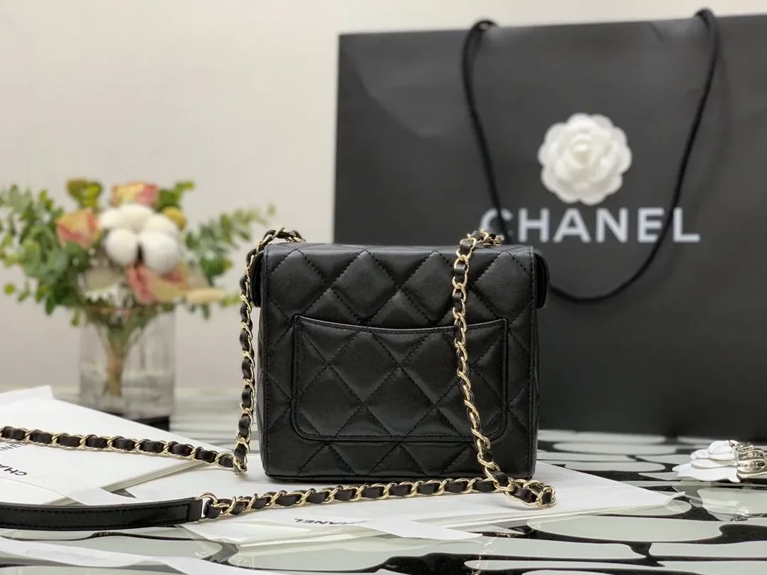 Chanel CO-CO Small Box Bag in Gold Hardware Black