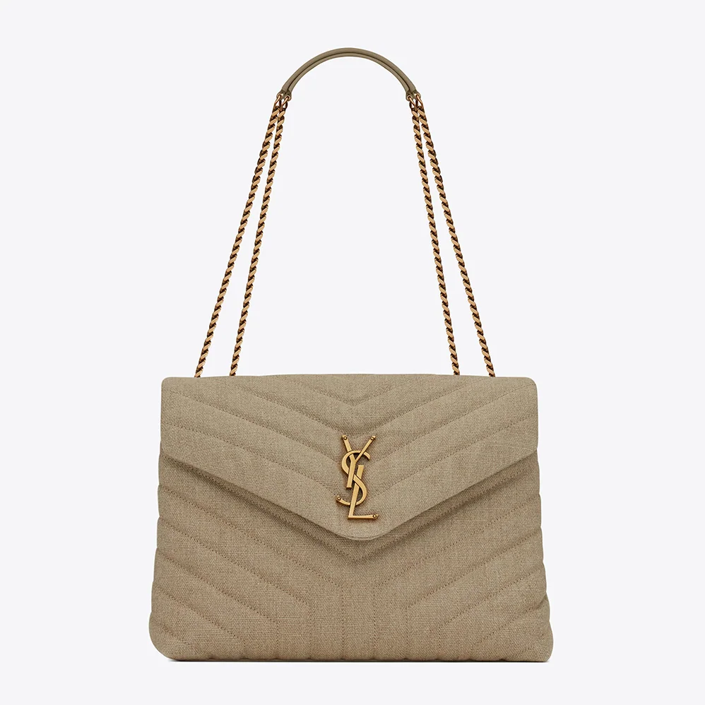 Saint Laurent YSL Loulou Medium in “Y” Quilted Linen for Women