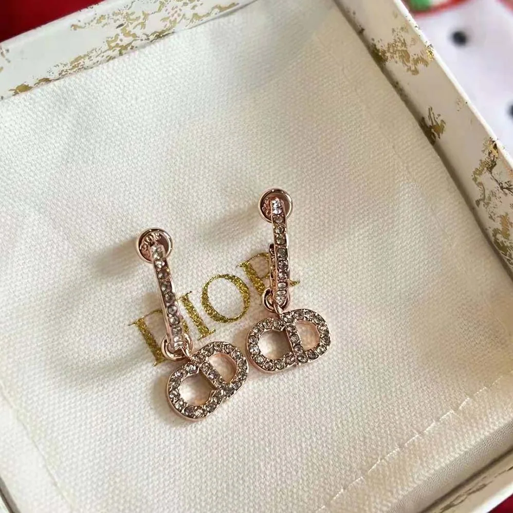 Dior Clair D Lune Earrings Pink-Finish Metal and Pink Crystals for Women Dior Clair D Lune Earrings Pink-Finish Metal and Pink Crystals for Women