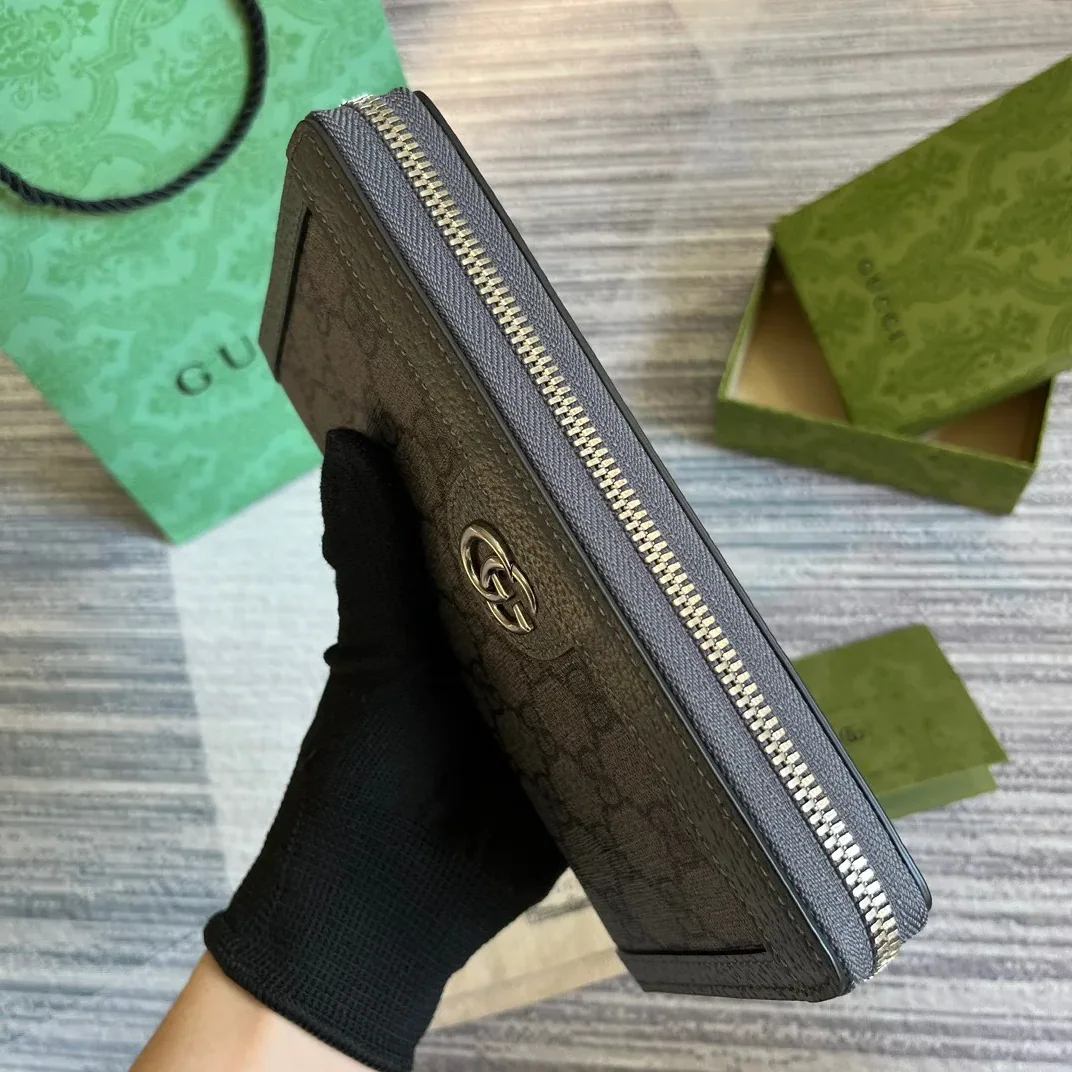 Gucci Ophidia Zip Around Wallet Supreme Canvas Grey / Gucci Ophidia Zip Around Wallet Supreme Canvas Grey /