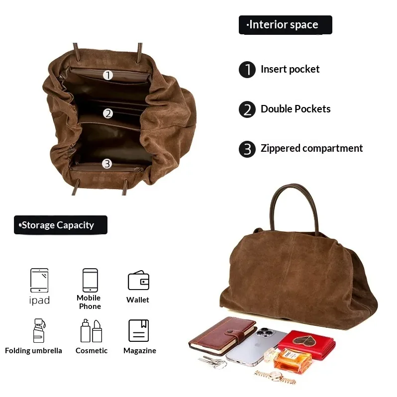 Matte Cowhide Premium Retro in style Commuter Tote Bag
