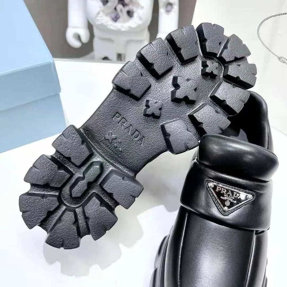 Prada Soft Padded Nappa Leather Loafers for Women in Black Prada Soft Padded Nappa Leather Loafers for Women in Black