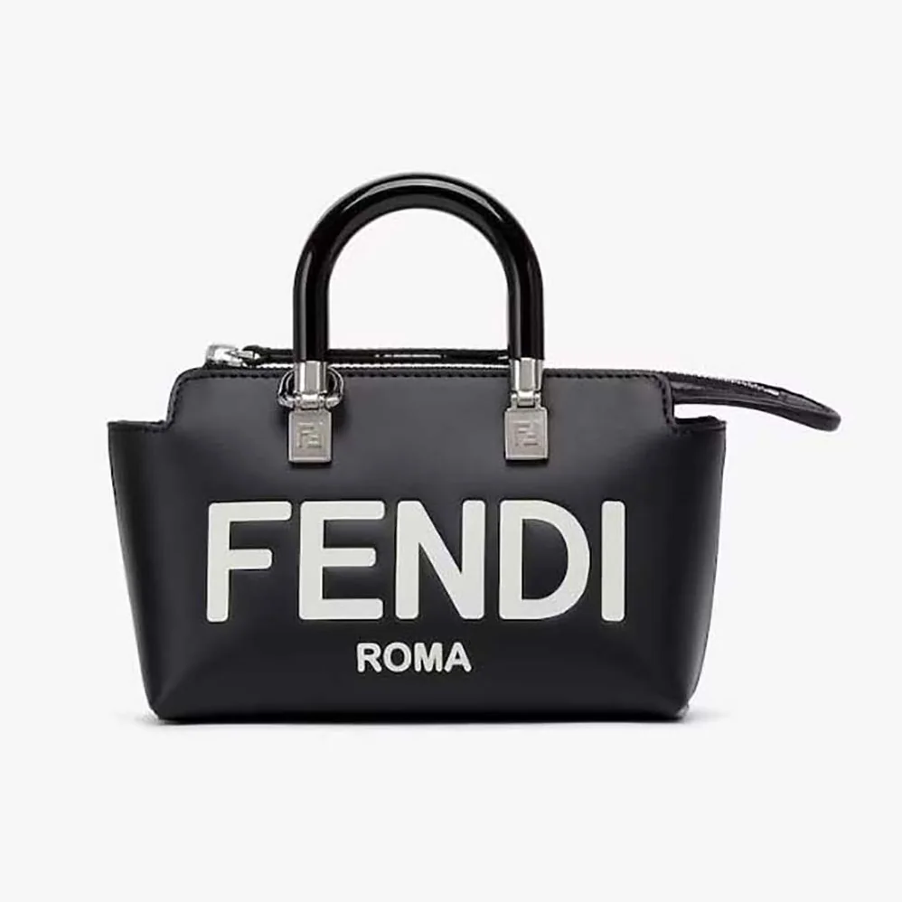 Fendi By The Way Mini Small Boston Bag in Black Leather for Women